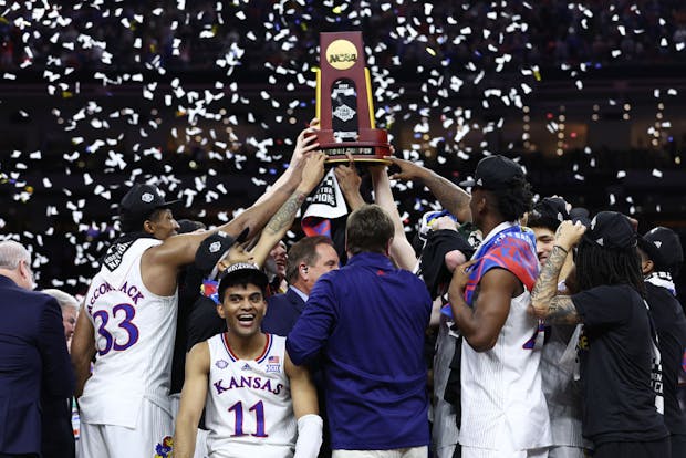 The University of Kansas celebrating the national title in 2022 (Getty Images)