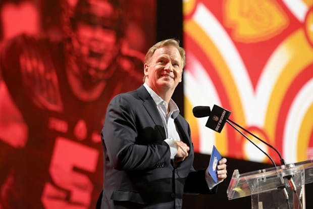 NFL commissioner Roger Goodell during round one of the 2022 NFL Draft in Las Vegas, Nevada (Getty Images)