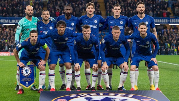 The Chelsea team with Yokohama Tyres as its front-of-shirt sponsor in February 2020 (Photo: Visionhaus/Getty Images)