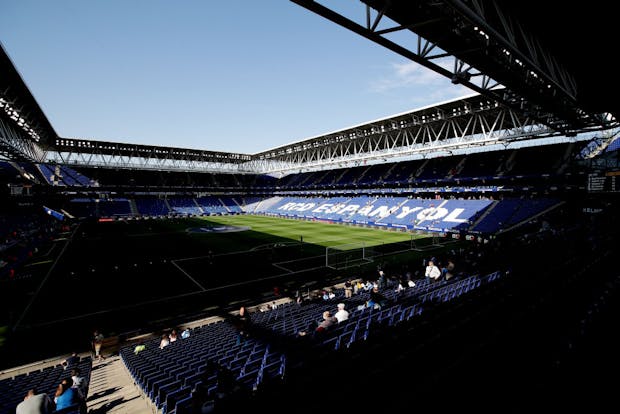 The stadium prior to a LaLiga match between RCD Espanyol and CA Osasuna on May 8, 2022 (by Eric Alonso/Getty Images).