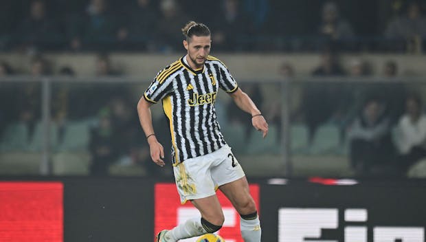 VERONA, ITALY - FEBRUARY 17: Adrien Rabiot of Juventus during the Serie A TIM match between Hellas Verona FC and Juventus - Serie A TIM at Stadio Marcantonio Bentegodi on February 17, 2024 in Verona, Italy. (Photo by